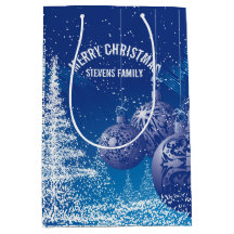 青と白のクリスマスツリー&オーナメント