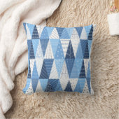 青と白のクリスマスツリー クッション (ブランケット)