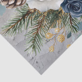 青と白のクリスマスバラの背動揺して景 薄葉紙 (詳細)