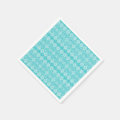 青と白のクリスマスフェア島のパターン スタンダードカクテルナプキン (角)