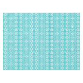 青と白のクリスマスフェア島のパターン テーブルクロス (正面(横))