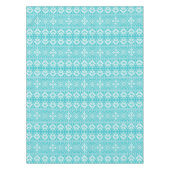 青と白のクリスマスフェア島のパターン テーブルクロス (正面)