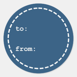 青と白のクリスマスプレゼントラベル ラウンドシール