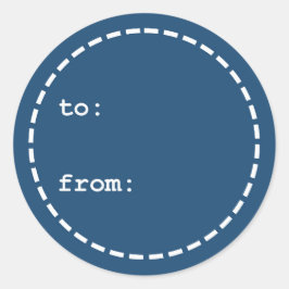 青と白のクリスマスプレゼントラベル ラウンドシール