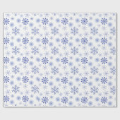 青と白のクリスマスプレゼント包装紙 ラッピングペーパー (フラット)