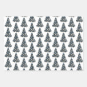 青と白のクリスマスラッピング紙シート ラッピングペーパーシート (正面3)