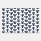 青と白のクリスマスラッピング紙シート ラッピングペーパーシート (正面)