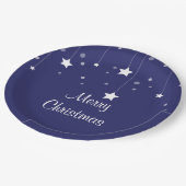 青と白のクリスマス紙プレート ペーパープレート (アングル)