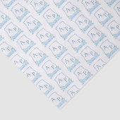 青と白のクレスト結婚のブランディング 薄葉紙 (詳細)