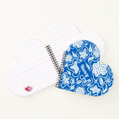 青と白のクロスステッチノートブパーソナライズされたック ノートブック (内部)