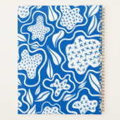 青と白のクロスステッチパーソナライズされた プランナー手帳 (裏面)