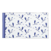 青と白のク飛んでいるレーン 枕カバー (裏面-左)