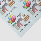 青と白のグレイイタリアンハウンドカラフル誕生日 薄葉紙 (詳細)