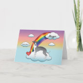 青と白のグレイハウンドイタリアンレインボーメモリアル カード (正面)