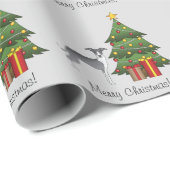 青と白のグレイハウンドイタリアン&クリスマスツリー ラッピングペーパー (ロールコーナー)