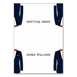 青と白のゲイ結婚の置き場カード テーブルナンバー