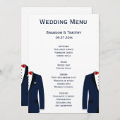 青と白のゲイ結婚カード メニュー (正面/裏面)