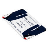 青と白のゲイ結婚式の日付磁石を保存 マグネット (右側)