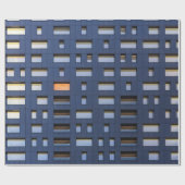 青と白のコンクリート建物 ラッピングペーパー (フラット)