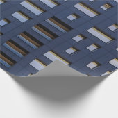 青と白のコンクリート建物 ラッピングペーパー (角)