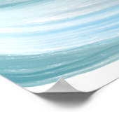 青と白のコンポジション抽象芸術 ポスター (角)