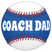 青と白のコーチパパ名ソフトボール ソフトボール (正面)