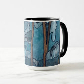 青と白のコーヒーマグ マグカップ (正面右)