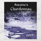 青と白のコールドクリークワインラベル ワインラベル (シングルラベル)