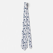 青と白のゴルフシンボルパターン ネクタイ (正面)