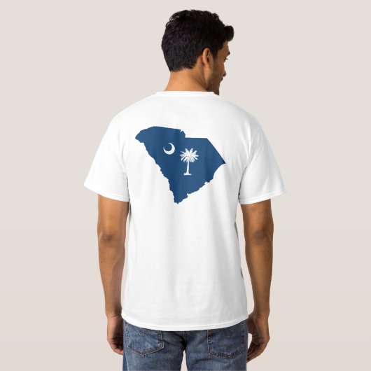青と白のサウスカロライナ Tシャツ (裏面フル)