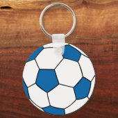 青と白のサッカーボール キーホルダー (正面)