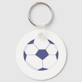 青と白のサッカーボール キーホルダー