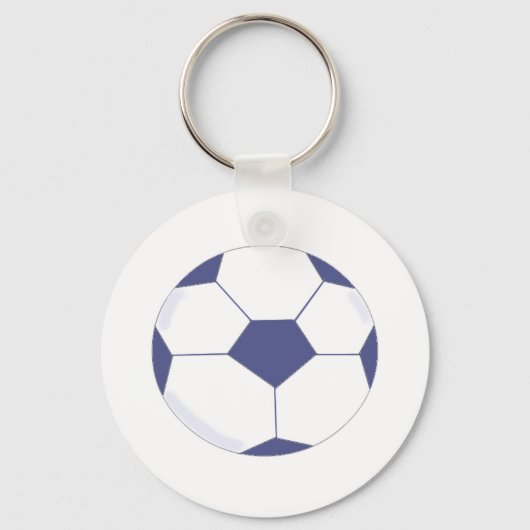 青と白のサッカーボール キーホルダー (正面)
