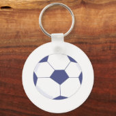 青と白のサッカーボール キーホルダー (正面)