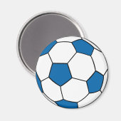 青と白のサッカーボール マグネット (正面/裏面)