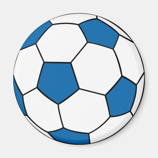 青と白のサッカーボール マグネット (正面)
