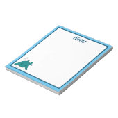 青と白のサメパーソナライズされた ノートパッド (回転)