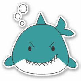 青と白のサメ シール