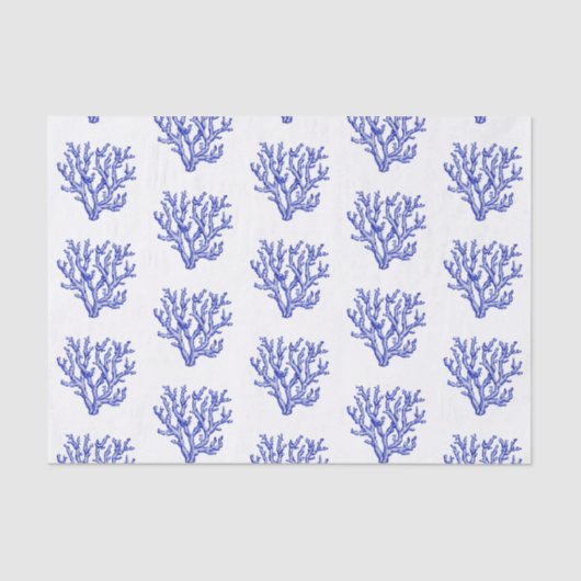 青と白のサンゴ大ティッシュペーパー 薄葉紙 (正面)