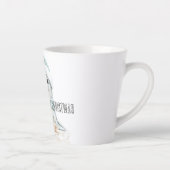 青と白のサンタ帽子マフラーアザラシ クリスマス カフェラテマグ (右)