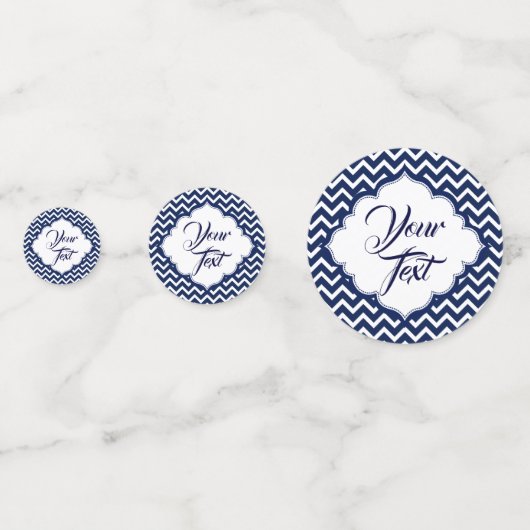 青と白のシェブロン コンフェッティ (裏面)