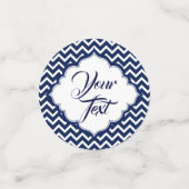 青と白のシェブロン コンフェッティ (スモール正面)