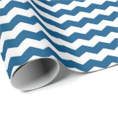 青と白のシェブロン ラッピングペーパー (ロールコーナー)