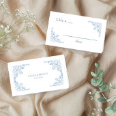 青と白のシックな空白のテーブル番号座席表 プレイスカード