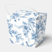 青と白のシノワズリーフラワーバード フェイバーボックス (裏面サイド)