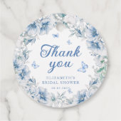 青と白のシノワズリーブライダルシャワー フェイバータグ (裏面)