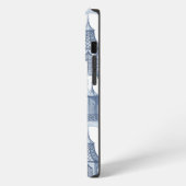 青と白のシノワズリーモノグラム柄 iPhoneケース (左側面)