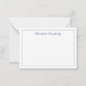 青と白のシノワズリーラビットトピアリー ノートカード (裏面)