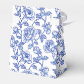 青と白のシノワズリー花柄の花 フェイバーボックス (裏面サイド)