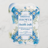 青と白のシノワズリー・アンティーク・ブライダルシャワー セーブザデート (正面/裏面)